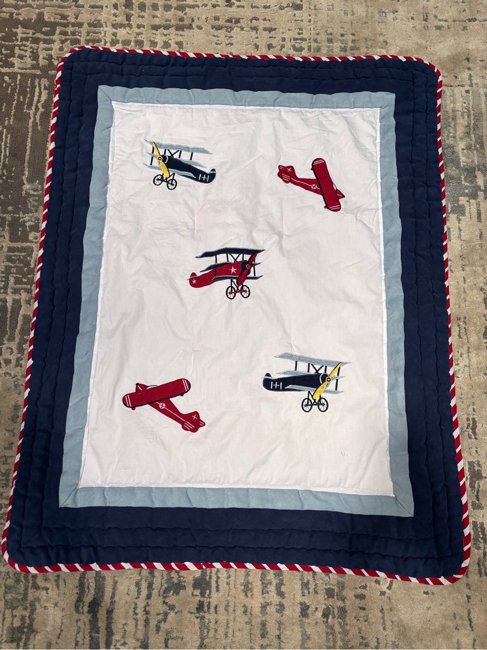 Sweet Jojo Aviation Theme Appliqué Cotton Crib Baby Quilt/Comforter